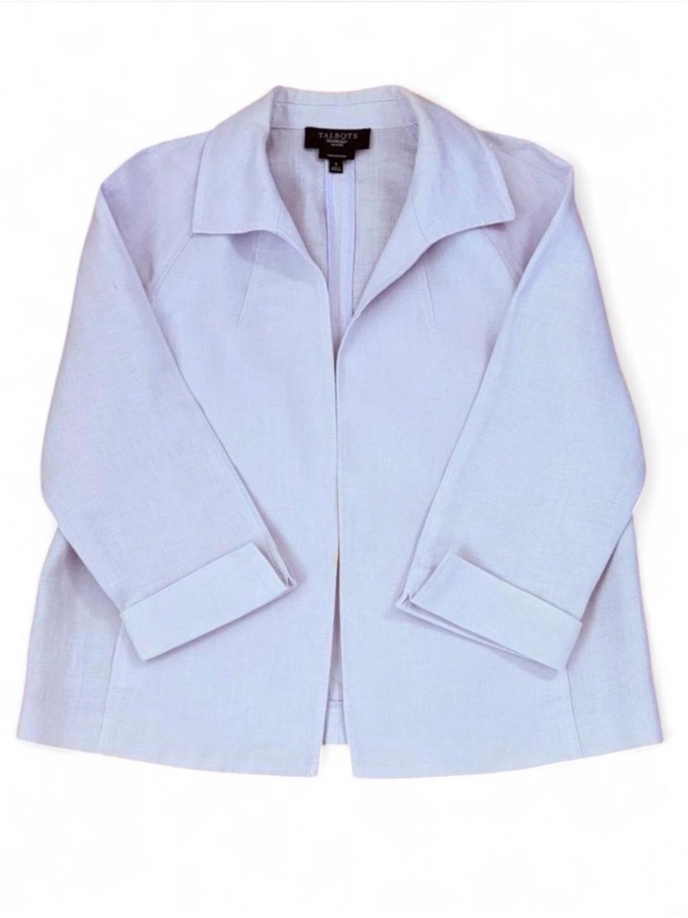Talbots Lilac Open-Front 100% Irish Linen Jacket